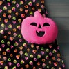 Pumpkin Shaped Faux Shearling Halloween Throw Pillow Pink - Hyde and EEK! Boutique™: Indoor Oval Cushion, Recycled Polyester Fill - 2 of 4