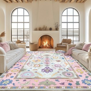 LOVEVOOK Large Area Rugs for Living Room, Non-Slip Bedroom Rug, Modern Oushak Carpet Machine Washable Rugs, Ideal for Office Dining Room - 1 of 2