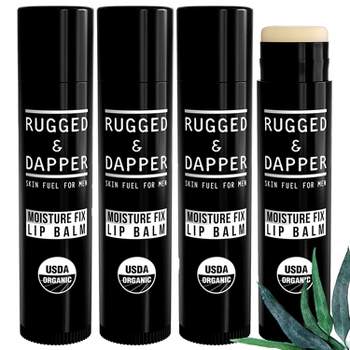 RUGGED & DAPPER - Moisture Fix Lip Balm - Hydrating Lip Balm for Men, 4 Pack