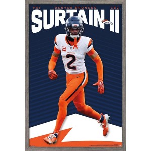 Trends International NFL Denver Broncos - Pat Surtain II 25 Framed Wall Poster Prints - 1 of 4