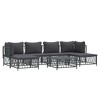 vidaXL 7-Piece Outdoor Lounge Set - Anthracite Modern Patio Furniture with Steel Frame, Woven Fabric, Thick Cushions, and Modular Design - 3 of 4