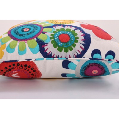 Multicolored Floral 21.25" x 10.25" Rectangular Outdoor Throw Pillow Set