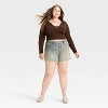Women's Mid-Rise Loose Denim Shorts - Wild Fable™ - 3 of 3