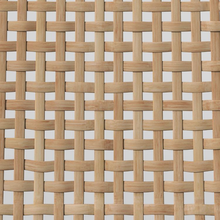 Woven pattern of light brown colored material with a grid design.