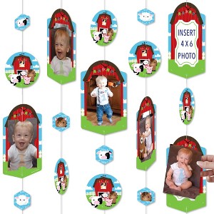 Big Dot of Happiness Farm Animals - Barnyard Baby Shower or Birthday Party Vertical Photo Garland 35 Pieces - 1 of 4