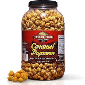 Stonehedge Farms Caramel Flavored Popcorn | 32 oz Large Tub | Perfect for Holidays and Christmas | Bulk Gourmet Popped Sweet Snacks | Made in the USA - 1 of 4