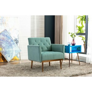 LOVMOR Modern Accent Chair w/Rose Golden feet & Upholstered,leisure single sofa for Living Room Bedroom Office - 1 of 4