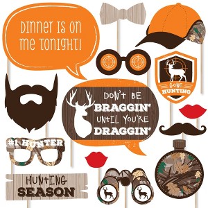 Big Dot of Happiness Gone Hunting - Deer Hunting Camo Baby Shower or Birthday Party Photo Booth Props Kit - 20 Count - 1 of 4