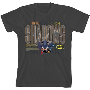 DC x Sonic the Hedgehog From The Shadows Shadow X Batman Yellow Outline Youth Crew Neck Short Sleeve T-Shirt - 1 of 2