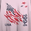 Team Gear Vintage Tattered Flag USA 1994 Women's Cradle Pink Crew Neck Short Sleeve Crop Top -XS - 2 of 2