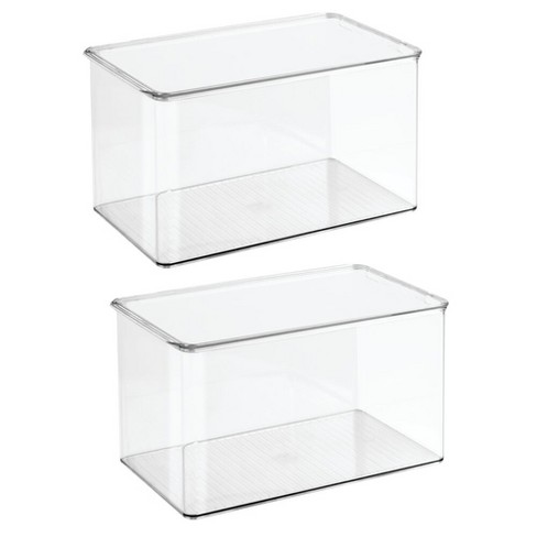 Mdesign Plastic Stackable Closet, Clear Storage Containers With Lids