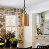 LLHZSY 1-Light Iron Sheet Cylinder Pendant Chandelier - 5 7/10"W x 13 3/4"H - 2 of 4