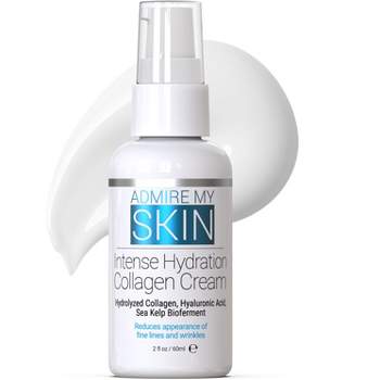 Admire My Skin Collagen Cream Moisturizer For Dry Skin - Hyaluronic Acid Cream - Non Comedogenic Hydrating Cream Eliminates Dull Dry Skin, 2 oz