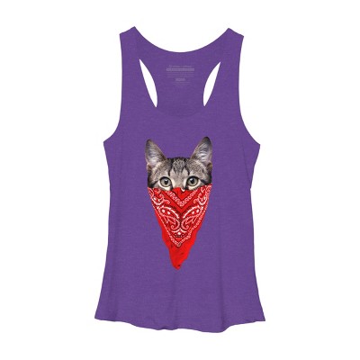Women's Design By Humans Gangster Cat By clingcling Racerback Tank Top
