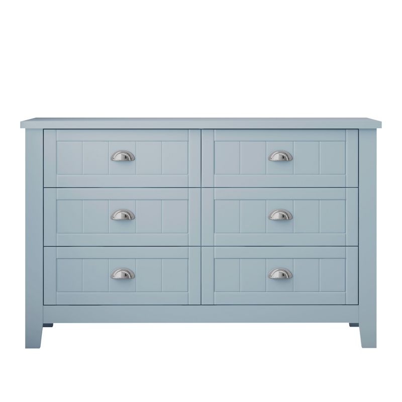 Modern 4/6 Drawer Dresser with Wooden Legs and Vintage Shell Handles - ModernLuxe, 4 of 13
