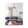 Elegant Lighting Briggs 36 inch pendant in black and brass with white shade - 2 of 4