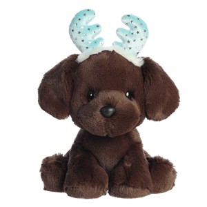 Aurora Small Sydney Choco Lab Holiday Festive Stuffed Animal Brown 8.5" - 1 of 4