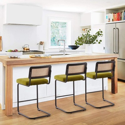 Bekrvio 26" Counter Height Bar Stools, Velvet Upholstered