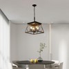 Airsurfer 16" Industrial 4-Light Pendant Chandelier, Modern Metal Cage, Adjustable Hanging Light for Dining, Kitchen, Living Room (No Bulbs) - 4 of 4