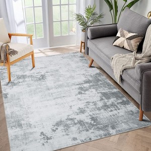 Area Rugs, Modern Abstract Living Room Rug, Low Pile Non Slip Stain Resistant Carpet for Bedroom, Dining Room, Home Office - 1 of 4