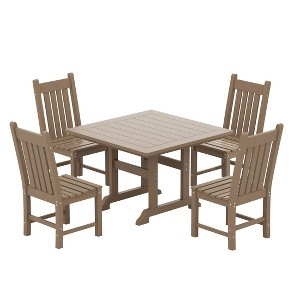 WestinTrends 5 Piece Outdoor Patio Dining Set Outdoor Square Table and Chair Set - 1 of 4