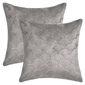REGALWOVEN Velvet Solid Decorative Scallop Texture Modern Pillowcases 2 Pcs - 1 of 4