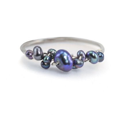 silver with white pearls