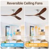 Large 60 Inch Modern Ceiling Fan No Light Silver DC Motor 3 Solid Wood Blades Ceiling Fan With Remote Control Farmhouse Ceiling Fans - 3 of 4