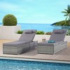 Gulches Gray Rattan Patio Chaise Lounges Set - Outdoor Sofa Deck Chair with Gray Cushions - 2 of 4