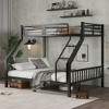 Okak Twin Over Queen Metal Loft Bunk Bed Heavy Duty Bedframe with Ladder & Slats Support for Adults Teens, Black - 4 of 4
