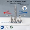 Gulches Brushed Nickel Bathroom Faucet, 2-Handle, 4-Inch Centerset, Includes Pop-up Drain & Supply Hoses - 3 of 4