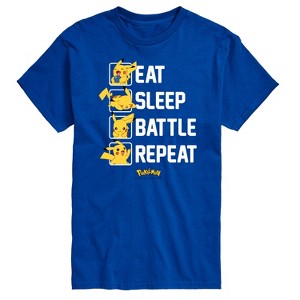 Men's - Pokémon - Eat Sleep Battle Repeat Short Sleeve Graphic T-Shirt - 1 of 4