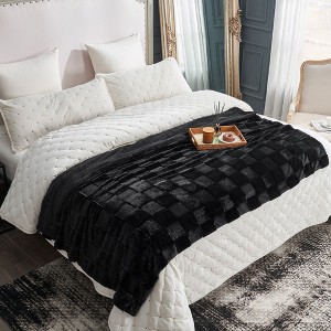 Cozy Bliss Faux Fur Throw Blanket – Plush Bubble-Shaped Plush Throw for Couch, Sofa, and Bedroom - 1 of 4