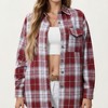 Anna-Kaci Women's Long Sleeve Plaid Button-Up Shirt with Chest Pockets - 4 of 4