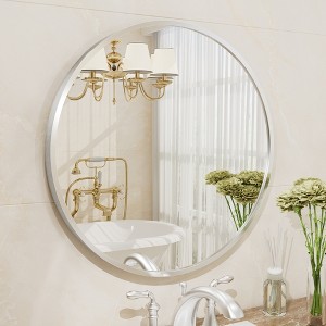 Apmir  Round High Quality Aluminum Alloy Framed French Cleat Mounted Wall Decor Bathroom Vanity Mirror - 1 of 4