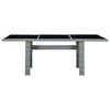 vidaXL Patio Table Light Gray Poly Rattan and Tempered Glass - 2 of 4