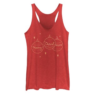 Women's Lost Gods Merry Ornaments Racerback Tank Top - 1 of 4