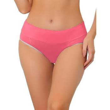 Allegra K Women's Unlined Satin Invisible Bikini Comfortable No-show Thongs  Pink Small : Target