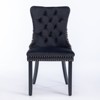 PAGED Classic Velvet Dining Chairs Set of 2 Tufted Upholstered Living Room Chairs with Wood Legs, Nailhead Trim for Living Room - 2 of 4