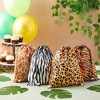 Blue Panda 12 Pack Animal Print Drawstring Gift Bags for Jungle Safari Birthday Party Favors (4 Designs, 10 x 12 In) - 2 of 4