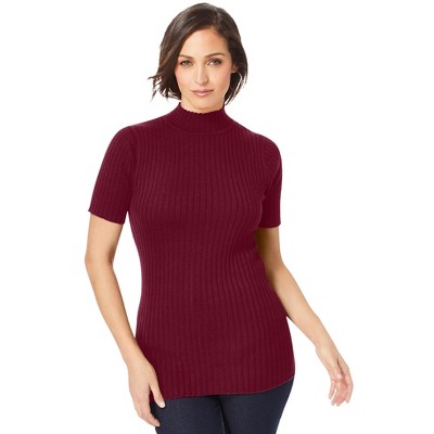 Jessica London Women's Plus Size Rib Mockneck Sweater