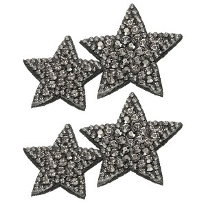 Unique Bargains Iron On Durable DIY Clothing Double Star Rhinestone Patches 2 Pcs - 1 of 4
