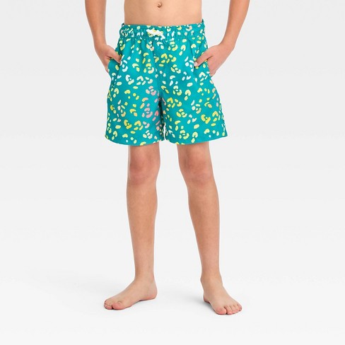 Boys' Animal Icon Swim Shorts - Cat & Jack™ Turquoise Green L Husky ...