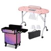 Byootique Manicure Table Nail Desk & Rolling Makeup Train Case Kit - 2 of 4