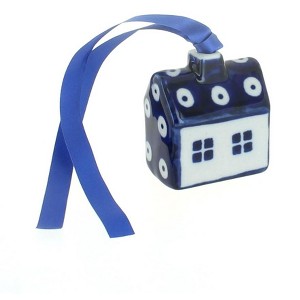 Blue Rose Polish Pottery K075 Manufaktura Cabin Ornament - 1 of 2