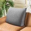Hachikiko Velvet Back Support Pillow - Removable Cover, Curved Reading Pillow for Bed & Couch - 2 of 4