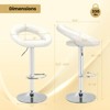 Costway Set of 4 Adjustable Bar Stools Swivel Pub Chairs Barstools PU Leather White/Black - 3 of 4