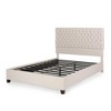 Queen Size Upholstered Platform Bed with Deep Button Tufted Headboard - 2 of 4