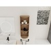 3-Tier Bathroom Corner Shelves, 12" Wall-Mounted Storage Rack with Hair Dryer Shelves,Side Cabinet Organizer,Wood Corner Shelf for Small Spaces Decor - 3 of 4