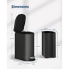 Metal Step Trash Can, Slim Bathroom Garbage Bin with Soft Close Lid & Inner Bucket, Leak-Proof Small Trash Can for Bathroom, Bedroom, Office - 4 of 4